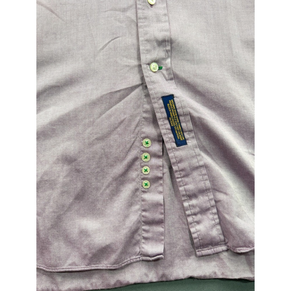 Vintage Tommy Hilfiger Crest Oxford Shirt Purple Long Sleeve Men's 17.5 34/35 XL - Picture 3 of 12